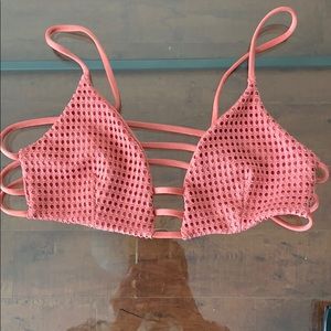 Crochet coral bralette top